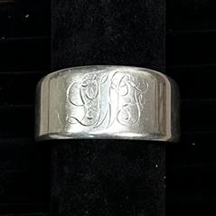 RARE James Avery Sterling Silver Monogramed Cuff Bracelet